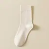 Calcetines de Algodón Puro para Mujer, Calcetines de Media Pantorrilla para Otoño e Invierno, 10A Antibacterianos, Sin Costuras, Absorbentes de Sudor, Transpirables, Calcetines de Negocios Zhuji, Calcetines para Mujer Anti-Pilling
