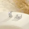 Pendientes cuadrados de acero inoxidable estilo ins con circonita, superventas transfronterizos europeos y americanos para mujer, pendientes versátiles y de diseño único para el trabajo