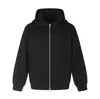 Sudadera con capucha de cuello alto para hombre, estilo americano de moda, chaqueta con doble cremallera metálica, camiseta deportiva casual holgada para primavera y otoño
