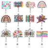 Porta-Crachá Retrátil de Acrílico, Clipe de Crachá Divertido, Porta-Crachá de Identificação Retrátil Fofo, Porta-Crachá Retrátil Personalizado com Glitter Fácil de Puxar