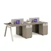 Conjunto de mesa e cadeira para funcionários, design simples e moderno, disponível em configurações para 2, 4 ou 6 pessoas, com tela divisória, adequado para escritórios de funcionários e mesas de computador