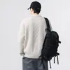 Ropa Vintage 2025 Otoño/Invierno Nueva Moda Callejera Japonesa Color Sólido Casual Suéter de Cuello Solapa Tejido Holgado para Hombre