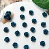 Joyería de uñas tallada con diseño de rosa teñida azul vintage, accesorios para decoración de uñas con flores de rosa Guofeng mixtas