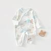 Ropa de bebé primavera y otoño algodón puro clase a sin costuras ropa de monje para recién nacido 0-6 meses mameluco con lazo ropa de bebé