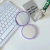 Espejo de Maquillaje Portátil Redondo Pequeño Plegable Espejo de Bolsillo con Tapa Flip de Doble Cara Pegamento de Crema DIY Venta al por Mayor Fábrica