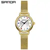 Relógio Feminino Sanda Tiktok Popular com Incrustação de Diamante, Relógio de Quartzo de Luxo de Nicho, À Prova d'Água, Relógio para Dropshipping