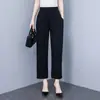 Pantalones de algodón y seda para mujeres de mediana edad y mayores, estilo fino de verano, talla grande, pantalones tipo harén holgados, pantalones cortos para usar al aire libre, pantalones casuales para madres