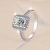 Anillo de Moissanita Rectangular de Corte Esmeralda de 2 Quilates Transfronterizo Europeo y Americano con un Toque de Lujo, Anillo de Plata de Ley 925 para Mujer al por Mayor