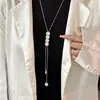 Accesorios de collar colgante para ropa ajustables que no se decoloran para mujer Corea del Sur otoño e invierno cadena clásica para suéter joyería larga de aleación