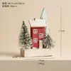 Decoração de Casa de Neve de Madeira para Árvore de Natal e Mesa - Enfeites de Novo Produto Transfronteiriços - Adereços para Layout de Cena de Natal