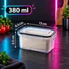 Contenedores de almacenamiento de alimentos para refrigerador de doble capa estilo japonés con función de drenaje, contenedores para congelador de cocina, cajas de almacenamiento de plástico de grado alimenticio