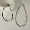 Collar de Plata Esterlina S925 Suchuang Ojo de Tigre Maillard Perla para Mujer Nuevo Retro Lujo Ligero Moda Versátil Cadena Clavícula