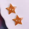 Botones de Estrella de Cinco Puntas Impresos en Acrílico con Textura de Madera para Ropa Infantil DIY Colgante para Cadena de Teléfono Móvil Accesorios de Flor para Zapatos