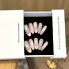 Qianfan [Estrella Deseo Fenxi] Gatito Francés Femenino Ojo de Gato Blanqueamiento Uñas Portables Hechas a Mano Puras Pegatinas de Arte para Uñas Uñas Postizas