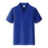Polo de algodón de color liso con solapa, manga corta, estampado de logotipo, figura, grupo empresarial, actividad, camiseta, mono, bordado