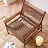 Silla de ocio con respaldo tejido de cuerda nórdica, sencilla para el hogar, cuerda de cáñamo, madera maciza, silla de sofá, viento tranquilo, cama y desayuno, balcón, juego de tres piezas