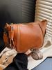 Estilo Retrô Francês Nicho Simples Alça Larga Bolsa Dumpling Moda Feminina Versátil Estilo Ocidental Casual Simples Bolsa Transversal
