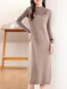 100% Lana Pura Tejido Tirantes Chaleco Falda Mujer Sin Mangas Hasta la Rodilla Otoño e Invierno 2024 Nuevo Versátil Ropa Exterior vestido