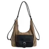 Bolso Tote Retro Maillard Transfronterizo para Viajes de Negocios, Nuevo Bolso de Moda Simple Versátil para Mujer, Mochila de Gran Capacidad, Bolso Cruzado