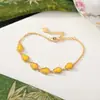 Pulseira de Empilhamento Yilu Azul Prateado Jade de Água Prata de Lei S925 Banhada a Ouro Padrão de Dente de Abóbora de Cera de Abelha Novo Estilo Chinês Estilo Antigo Atacado