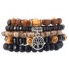 Comercio exterior nuevo estilo retro aleación pulsera árbol de la vida Amazon diy para hombre pulsera de cuentas de madera concha de coco con cuentas