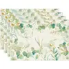 Mat de aislamiento impermeable con estampado a una cara de lino, estilo floración de tulipán y girasol, temática de flores y pájaros, nuevo de verano, transfronterizo de Temu