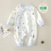 Ropa de otoño e invierno para bebé, mono infantil de algodón puro Clase A, sin costuras, manga larga, para bebés de 0-3-6 meses, traje para gatear, capa base