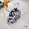 Pente Mini de Acetato Estilo Coreano Ins com Estampa de Leopardo Pingente Versátil Fofo Laço Coelho Decoração Pingente de Bolsa
