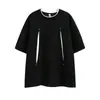 Blusa Versátil Tendência Patchwork de Caimento Solto com Design Desconstruído Estilo Americano, Camiseta Casual de Manga Curta para Homens, Verão