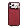 Adequado para iPhone 18 Pro Max, Capa de Celular com Textura de Couro Estilo Chanel, Suporte de Anel para Apple 17, Porta-Cartões Transversal, Capa Protetora