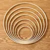 Armação de Leque Redondo Círculo de Bambu Armação de Leque Redondo Bambu Bordado Anel Interno Elástico Armadilha de Sonhos Círculo Conjunto de Casamento Material de Decoração