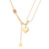 Colar Feminino Estilo Ins Transfronteiriço Elevado Retro Multicamadas Pingente em Forma de Coração DIY Luxo Acessível Elegante