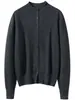Cárdigan de cachemira con múltiples botones para mujer, nuevo estilo otoño e invierno, corte holgado, cuello semi-alto, camisa base corta abotonada, chaqueta suéter top