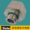 Acoplamiento recto reductor PARKER de acero inoxidable con rosca BSPP externa a interna y anillo de sellado ED