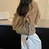 Cross2026 Otoño Nuevo Saco de la Suerte con Cordón Bolso Bolso de Hombro Único para Mujer Bolso Cruzado Versátil con Personalidad Bolso Cubo de Gamuza