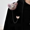 Broche de cadena de peluche de dinosaurio Pikachu tigre acostado panda muñeco de peluche de dibujos animados broche pasador lindo accesorios