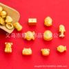 Antigo mudo ouro grande buraco flor de pêssego lingote sorte saco frisado coração de pêssego dos desenhos animados diy pulseira colar frisado acessórios atacado