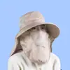 Chapéu Impermeável com Proteção Solar, Chapéu para Caminhada ao Ar Livre, Máscara Feminina, Chapéu Cachecol, Chapéu de Sol Anti-UV, Chapéu de Sol com Aba Larga