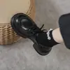 Mocasines de Plataforma para Mujer 2026 Otoño Nuevo Estilo Suela Gruesa Con Cordones Aumento de Altura Estilo Académico JK Estilo Británico Zapatos Pequeños de Cuero para Mujer Zapatos Individuales