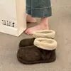 Botas de Neve de Pelo de Lã de Cordeiro para Mulheres 2026 Novo Estilo de Inverno, Espessadas e Forradas com Lã, Sola Grossa, Antiderrapantes, Botas Curtas Quentes Estilo Birkenstock