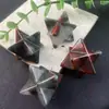 Venta Caliente Transfronteriza Adornos de Piedra de Cristal Natural Merkaba 25*25mm Cuadrado Satélite Piedra Desnuda Accesorios para Joyería DIY