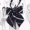 Colección de Pajaritas RayadasPajarita JK Sin Corbata Plana con Plumas Estilo Japonés Camisa de Uniforme Escolar Estilo Estudiante