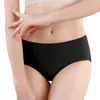 Roupa íntima feminina fina de cintura média, tamanho grande, calcinha de algodão puro, amiga da pele, peça única de seda gelo sem marcas