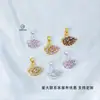 Moderna Cadena de Plata y Oro que Conserva el Color Colgante de Cisne Microincrustado con Circonita Nicho Versátil Accesorios de Joyería DIY