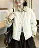 Chaqueta Abrigo de Algodón de Alta Gama Otoño/Invierno Nuevo Bloque de Color Patchwork Ribeteado para Mujer Petite Ligero Corto Moda Ropa de Algodón Top