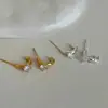 Pendientes de Aro Pequeños Semicírculo de Circonita Lisos, Pendientes de Nicho para el Trabajo, Estilo de Lujo Ligero, Elegantes y con Estilo