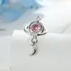 Novos Brincos Henson de Design Ins de Nicho com Parafuso para Piercing de Osso da Orelha com Pingente de Lua de Saturno
