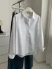 Camisa de algodón puro estilo coreano para mujer, otoño 2026, retro, corte ajustado, versátil, para llevar en capas, tipo chaqueta, para figuras petite