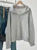 Sudadera de forro polar con solapa, media cremallera, color liso, primavera y otoño, nueva, europea y americana, de cruce de fronteras, moderna, casual y cómoda, 2026