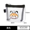Bolsa de Armazenamento Panda Vermelho Bolsa de Moedas de Malha Transparente Bolsa de Armazenamento para Fones de Ouvido e Cabos de Dados Bolsa Portátil com Zíper para Chaves e Batom